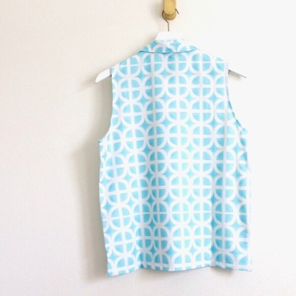 NEW! Kenny Flowers The Maldives Ladies Sleeveless Golf Polo Shirt Blue SZ L - Picture 7 of 11